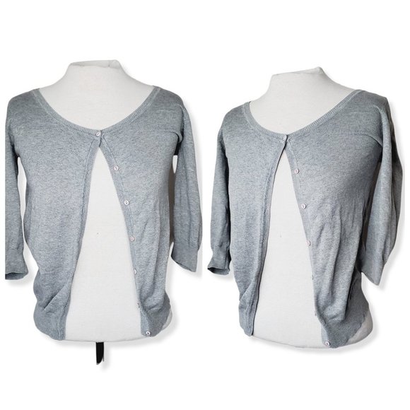 ZARA Cotton Grey Lightweight Cardigan - Picture 3 of 9